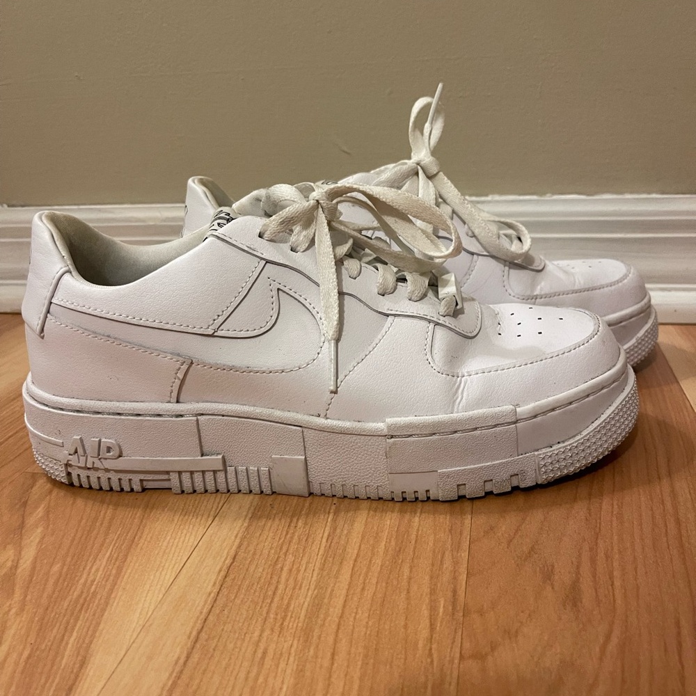 Nike White Air Force 1 Pixel Sneakers